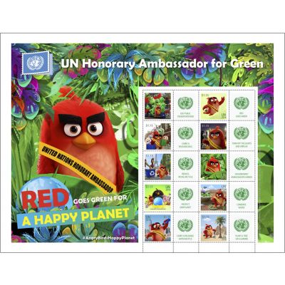 愤怒的小鸟 联合国名誉绿化大使 邮票版张