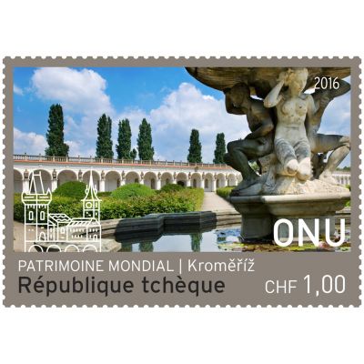克罗姆涅日什的花园和城堡单枚邮票 2016世界遗产 捷克共和国 瑞士法郎1.00