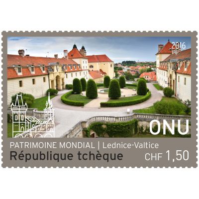 瓦尔提斯文化景观单枚邮票 2016世界遗产 捷克共和国 瑞士法郎1.50 