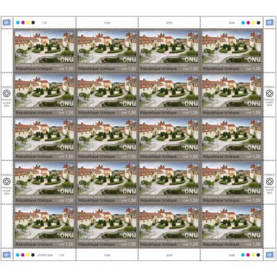 瓦尔提斯文化景观整版邮票 大版邮票 2016世界遗产 捷克共和国 瑞士法郎1.50 