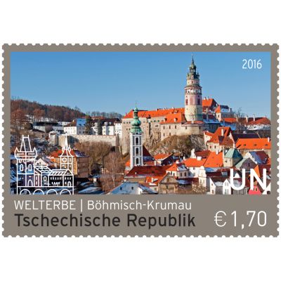 克鲁姆洛夫历史中心单枚邮票 2016世界遗产 捷克共和国 欧元1.70 